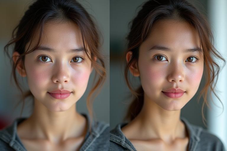 Comparaison avant après retouche photo